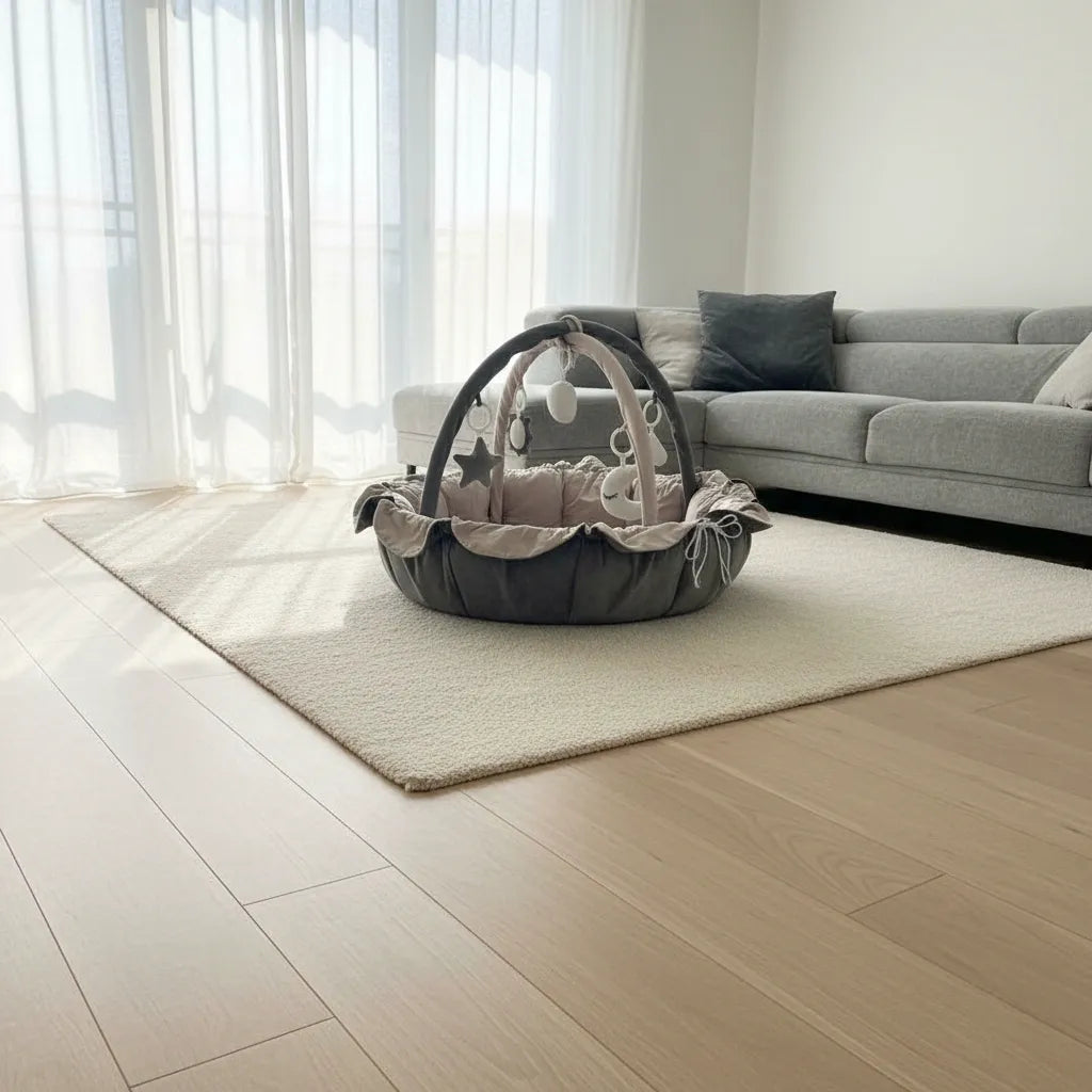 Lumee Novi play gym in a modern living room