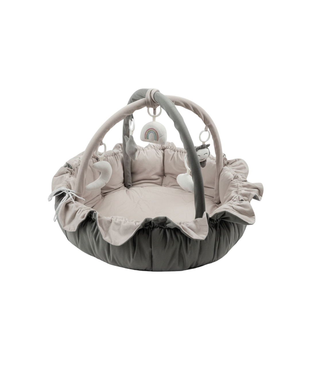 Neutral padded Lumee Novi baby play gym in a pod