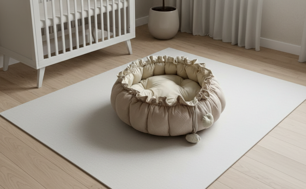 Luxury Sylvie baby play mat in a modern nursery 